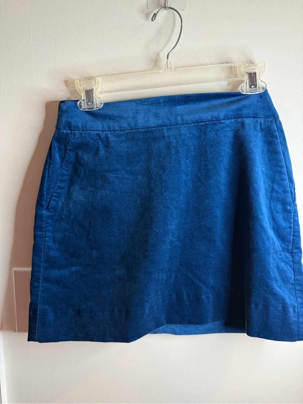 LOFT Outlet Blue Mini Skirt Size 2 Cotton Blend Stretch NWT